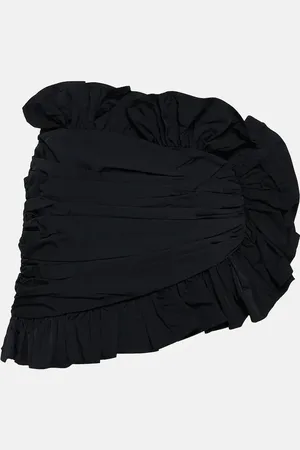 AREA Ruffle-trimmed asymmetric miniskirt