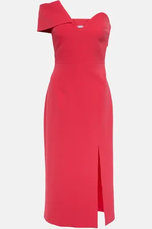 Safiyaa Opal off-shoulder crepe midi dress
