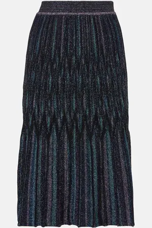 Missoni Pleated lame midi skirt