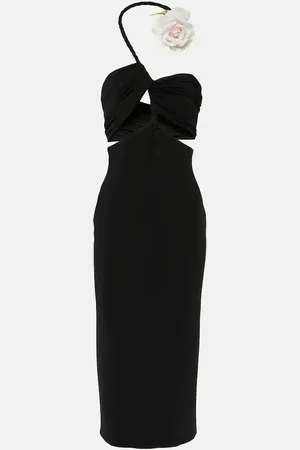 MAGDA BUTRYM Floral-applique cutout midi dress
