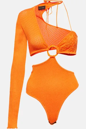 Roberta Einer Legato asymmetrical cotton-blend bodysuit