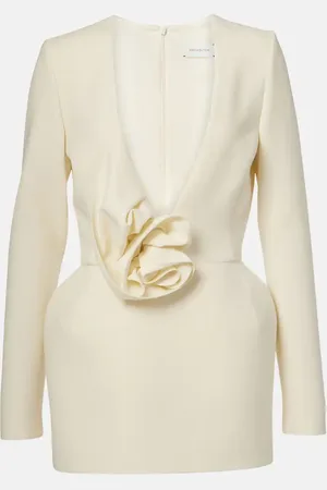 MAGDA BUTRYM Floral-applique wool-blend minidress