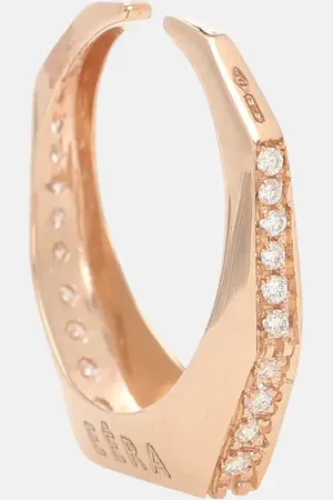 Eera Sabrina 18kt rose ear cuff with white diamonds