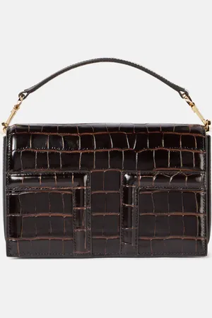 Totême T-Flap Mini croc-effect tote bag