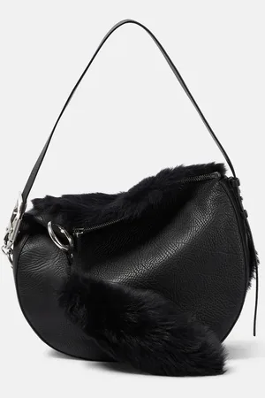 Burberry Knight Medium leather and shearling shoulder bag
