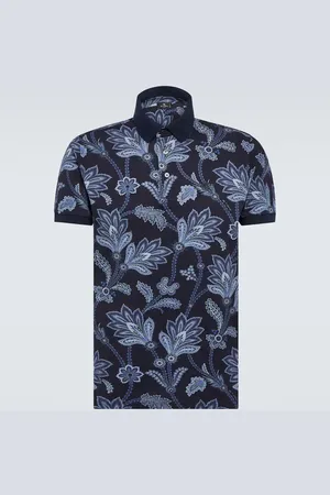 Etro Printed cotton pique polo shirt