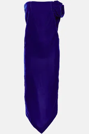 Didu Floral-applique velvet maxi skirt