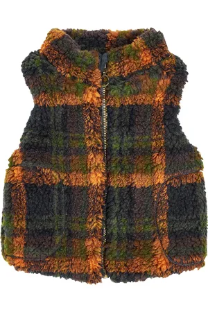 1+ IN THE FAMILY Baby Lars checked faux shearling vest