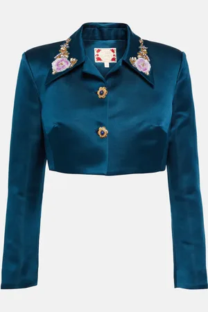 Miss Sohee Silk crop top with SwarovskiÂ® crystals
