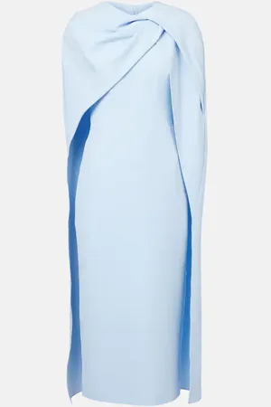Safiyaa Oria caped crepe cocktail dress