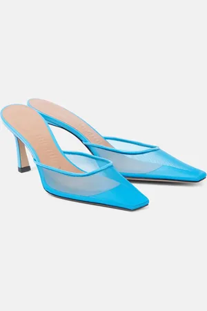 The Attico Juno leather-trimmed mesh mules