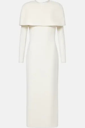 Safiyaa Bridal Gullu caped crepe midi dress
