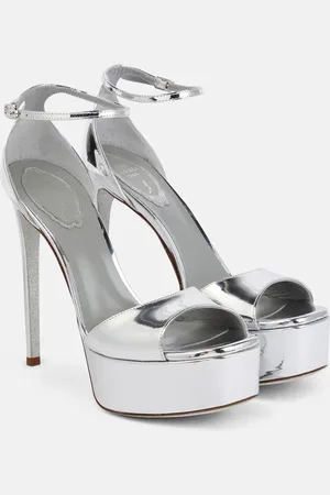 RENE CAOVILLA Anastasia mirrored leather platform sandals