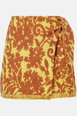 ALÉMAIS Amarillo printed cotton-blend wrap skirt