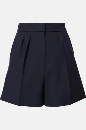 Max Mara Zic high-rise wool-blend canvas shorts
