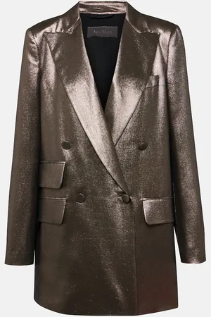 Max Mara Edro silk-blend lame blazer