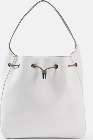 Brunello Cucinelli Foulard Large canvas bucket bag