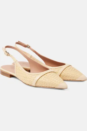MALONE SOULIERS Jama raffia slingback ballet flats
