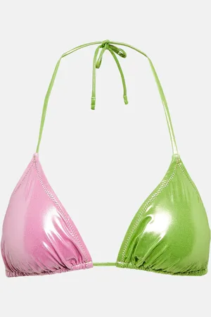 Reina Olga Love Triangle lame bikini top