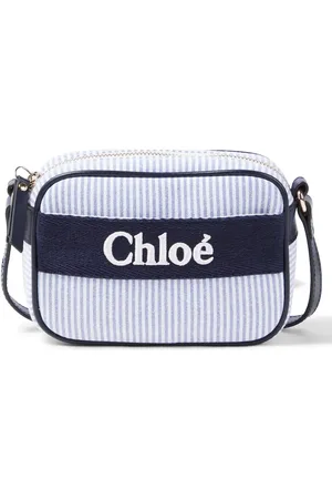 Chloé Logo striped canvas shoulder bag