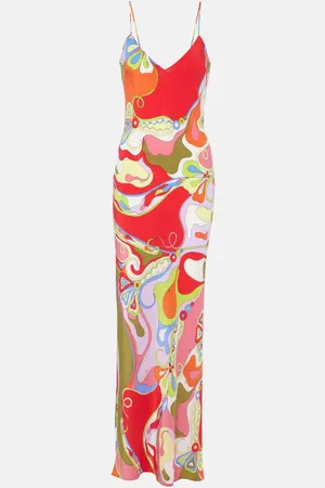 Puccini Orchidee silk crepe de chine maxi dress
