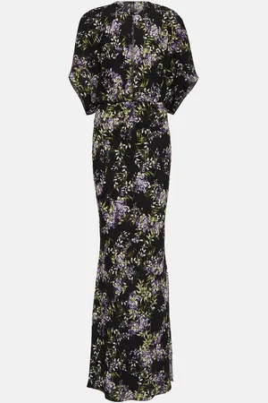 Norma Kamali Obie floral georgette gown