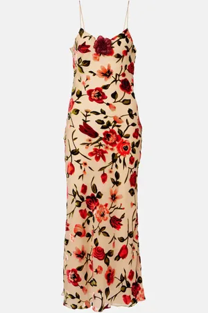 RODARTE Sheer floral velvet devore slip dress