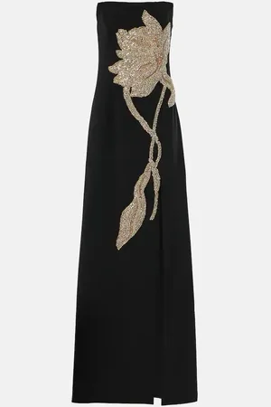 Costarellos Fara strapless crepe gown