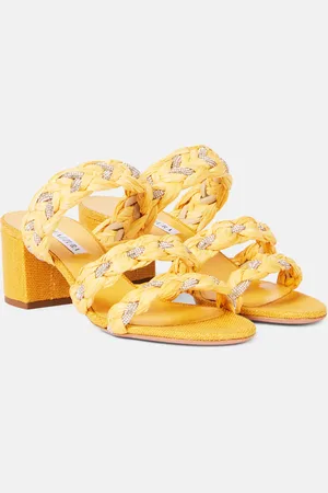 Aquazzura Costiera 50 embellished raffia sandals