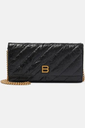 Balenciaga Crush quilted leather wallet on chain