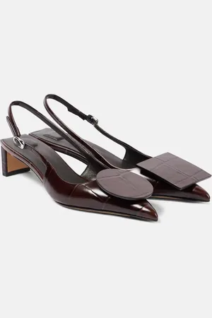 Jacquemus Duelo 40 leather slingback pumps