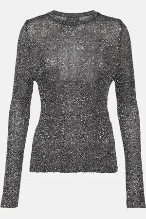 Balenciaga Sequined metallic knit sweater