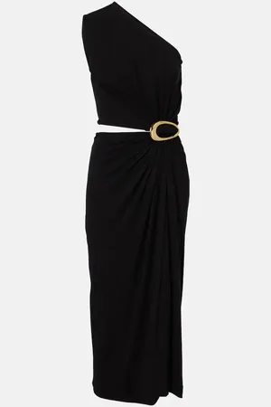Bottega Veneta Cutout gathered crepe jersey midi dress