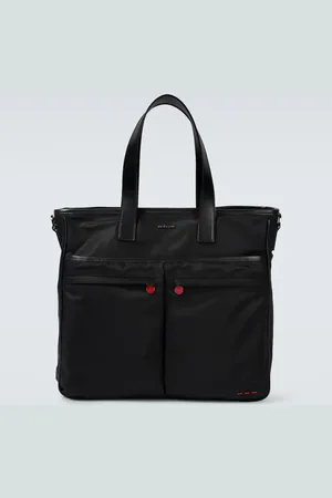 Kiton Leather-trimmed tote bag