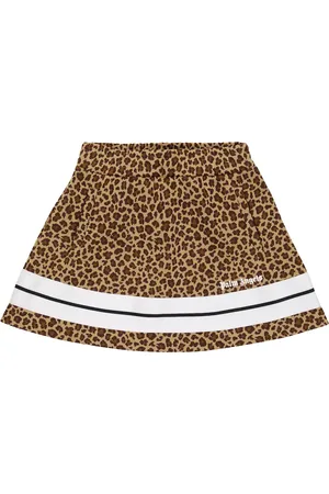 Palm Angels Leopard-print logo track skirt