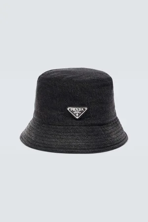 Prada Logo plaque denim bucket hat