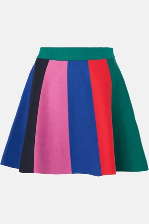 J.W.Anderson Colorblocked cotton and cashmere miniskirt