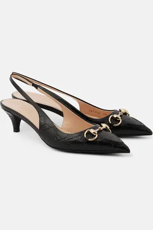 Gucci Horsebit GG 45 leather slingback pumps