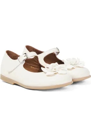 PèPè Floral-applique leather ballet flats