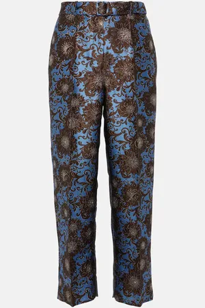 Max Mara Elio floral jacquard straight pants