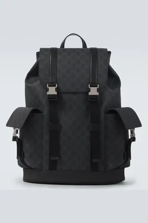 Gucci GG Canvas leather-trimmed backpack