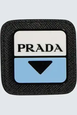 Prada Leather-trimmed logo badge