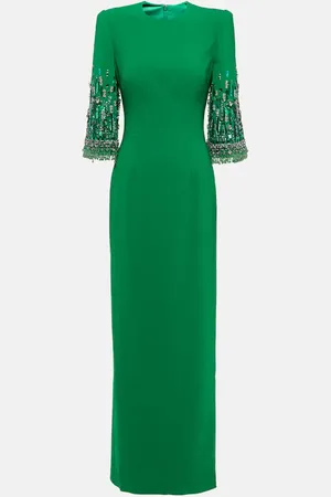Jenny Packham Bergman embellished crepe gown