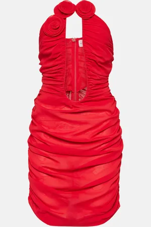 MAGDA BUTRYM Silk-blend floral applique mini dress