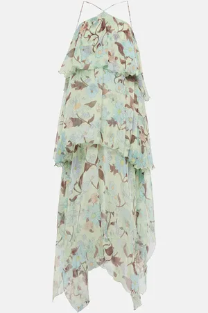 Stella McCartney Tiered printed silk maxi dress
