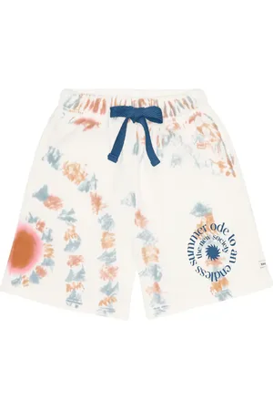 The New Society Tie-dye logo cotton shorts