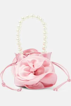 MAGDA BUTRYM Magda Small floral-applique satin bucket bag