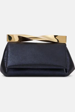 Aquazzura Twist Mini leather-trimmed clutch