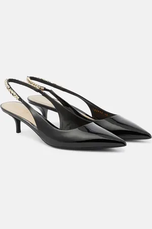 Gucci Signoria patent leather slingback pumps