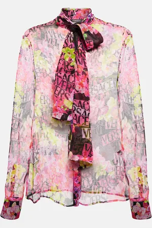 VERSACE Printed silk chiffon blouse